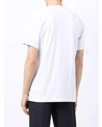 T-shirt à col rond imprimé blanc et noir Comme des Garcons Homme Deux