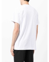 T-shirt à col rond imprimé blanc et noir Comme des Garcons Homme Deux