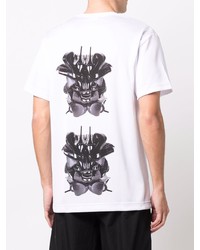 T-shirt à col rond imprimé blanc et noir Comme Des Garcons Homme Plus