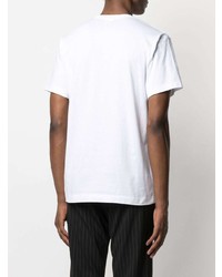 T-shirt à col rond imprimé blanc et noir Comme Des Garcons Homme Plus