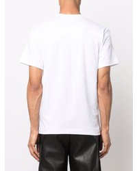 T-shirt à col rond imprimé blanc et noir Comme Des Garcons Homme Plus