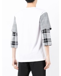 T-shirt à col rond imprimé blanc et noir Comme Des Garcons Homme Plus