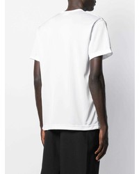 T-shirt à col rond imprimé blanc et noir Comme Des Garcons Homme Plus