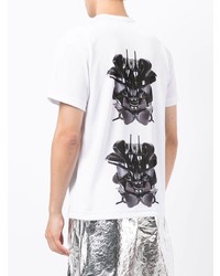 T-shirt à col rond imprimé blanc et noir Comme Des Garcons Homme Plus