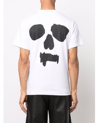 T-shirt à col rond imprimé blanc et noir Comme Des Garcons Homme Plus