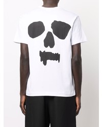 T-shirt à col rond imprimé blanc et noir Comme Des Garcons Homme Plus