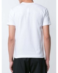 T-shirt à col rond imprimé blanc et noir Comme des Garcons