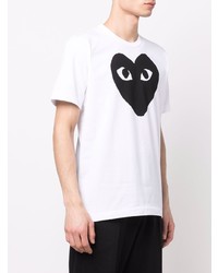 T-shirt à col rond imprimé blanc et noir Comme Des Garcons Play