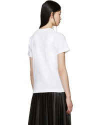 T-shirt à col rond imprimé blanc et noir Comme des Garcons