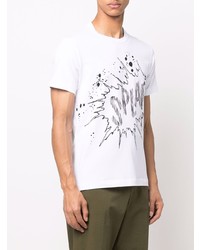 T-shirt à col rond imprimé blanc et noir Comme Des Garcons SHIRT