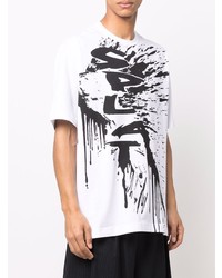 T-shirt à col rond imprimé blanc et noir Comme Des Garcons SHIRT