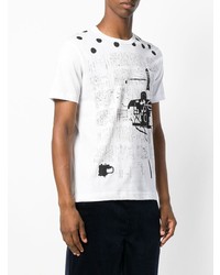 T-shirt à col rond imprimé blanc et noir Comme Des Garcons SHIRT