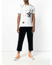 T-shirt à col rond imprimé blanc et noir Comme Des Garcons SHIRT