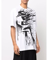 T-shirt à col rond imprimé blanc et noir Comme Des Garcons SHIRT