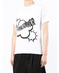 T-shirt à col rond imprimé blanc et noir Comme Des Garcons SHIRT