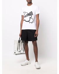 T-shirt à col rond imprimé blanc et noir Comme Des Garcons SHIRT