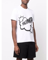 T-shirt à col rond imprimé blanc et noir Comme Des Garcons SHIRT