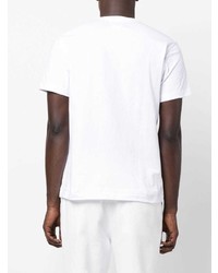 T-shirt à col rond imprimé blanc et noir Comme des Garcons