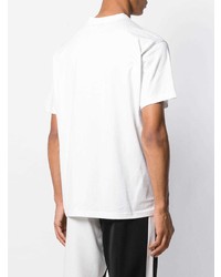 T-shirt à col rond imprimé blanc et noir Burberry