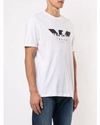 T-shirt à col rond imprimé blanc et noir Emporio Armani