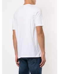 T-shirt à col rond imprimé blanc et noir Emporio Armani