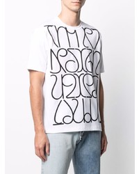 T-shirt à col rond imprimé blanc et noir Junya Watanabe MAN