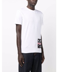 T-shirt à col rond imprimé blanc et noir DSQUARED2