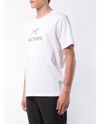 T-shirt à col rond imprimé blanc et noir Arc'teryx