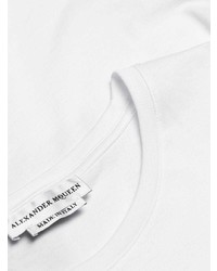 T-shirt à col rond imprimé blanc et noir Alexander McQueen