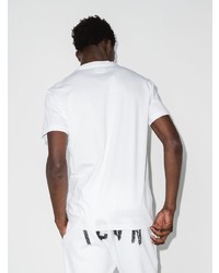 T-shirt à col rond imprimé blanc et noir DSQUARED2