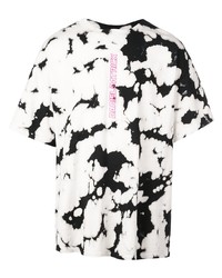 T-shirt à col rond imprimé blanc et noir Daniel Patrick