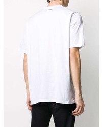 T-shirt à col rond imprimé blanc et noir DSQUARED2