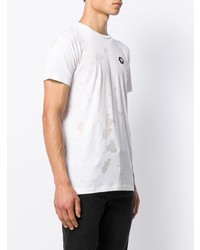 T-shirt à col rond imprimé blanc et noir Philipp Plein