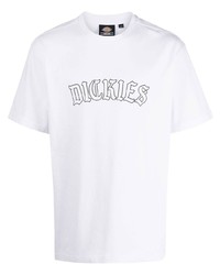 T-shirt à col rond imprimé blanc et noir Dickies Construct