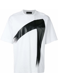 T-shirt à col rond imprimé blanc et noir Diesel Black Gold