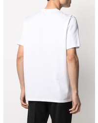 T-shirt à col rond imprimé blanc et noir Marni