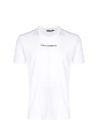 T-shirt à col rond imprimé blanc et noir Dolce & Gabbana