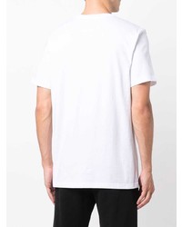 T-shirt à col rond imprimé blanc et noir Moschino