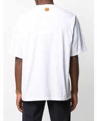 T-shirt à col rond imprimé blanc et noir Kenzo