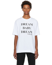 T-shirt à col rond imprimé blanc et noir Dries Van Noten