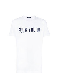 T-shirt à col rond imprimé blanc et noir DSQUARED2