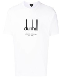 T-shirt à col rond imprimé blanc et noir Dunhill
