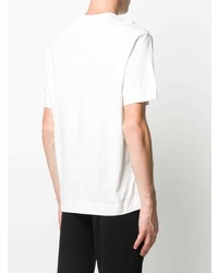 T-shirt à col rond imprimé blanc et noir Emporio Armani