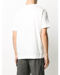 T-shirt à col rond imprimé blanc et noir Emporio Armani