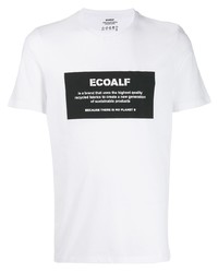 T-shirt à col rond imprimé blanc et noir ECOALF
