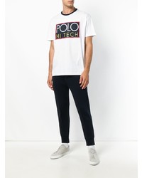 T-shirt à col rond imprimé blanc et noir Polo Ralph Lauren