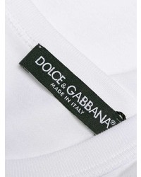 T-shirt à col rond imprimé blanc et noir Dolce & Gabbana