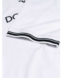 T-shirt à col rond imprimé blanc et noir Dolce & Gabbana