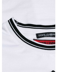 T-shirt à col rond imprimé blanc et noir Dolce & Gabbana