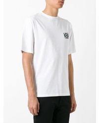 T-shirt à col rond imprimé blanc et noir Loewe